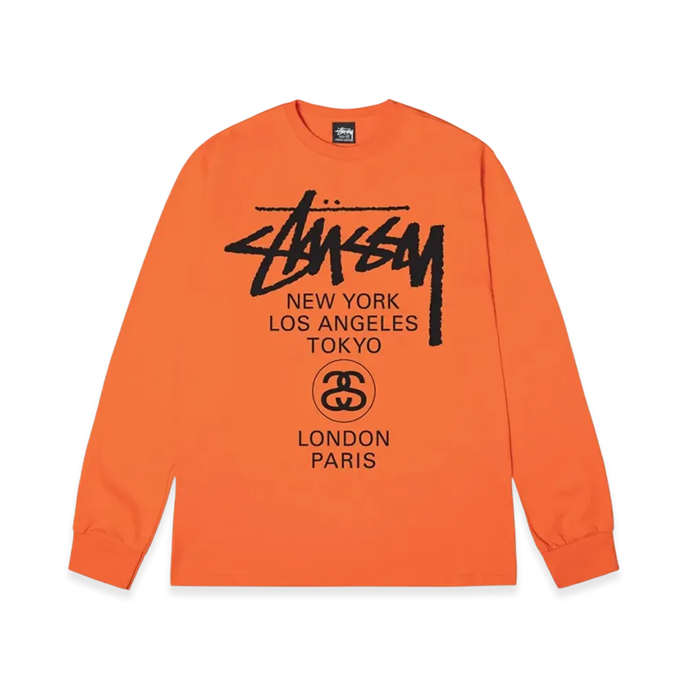 Stussy World Tour LS Tee 2023 "Coral"