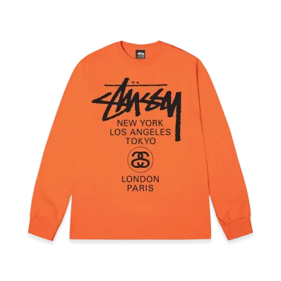 Stussy World Tour LS Tee 2023 "Coral"