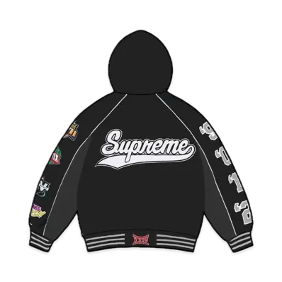 Supreme Playoffs Zip Up Hooded Sweatshirt "Black"
