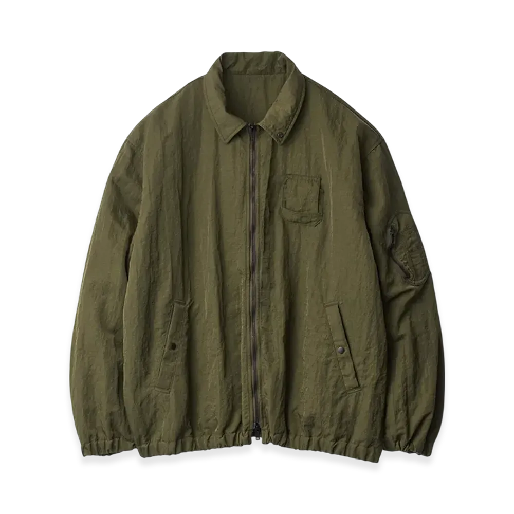 ssstein Bio Washed Nylon Oversized Fight Jacket "Military Khaki"