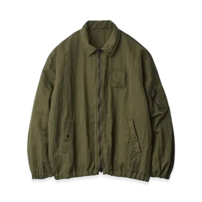 ssstein Bio Washed Nylon Oversized Fight Jacket "Military Khaki"
