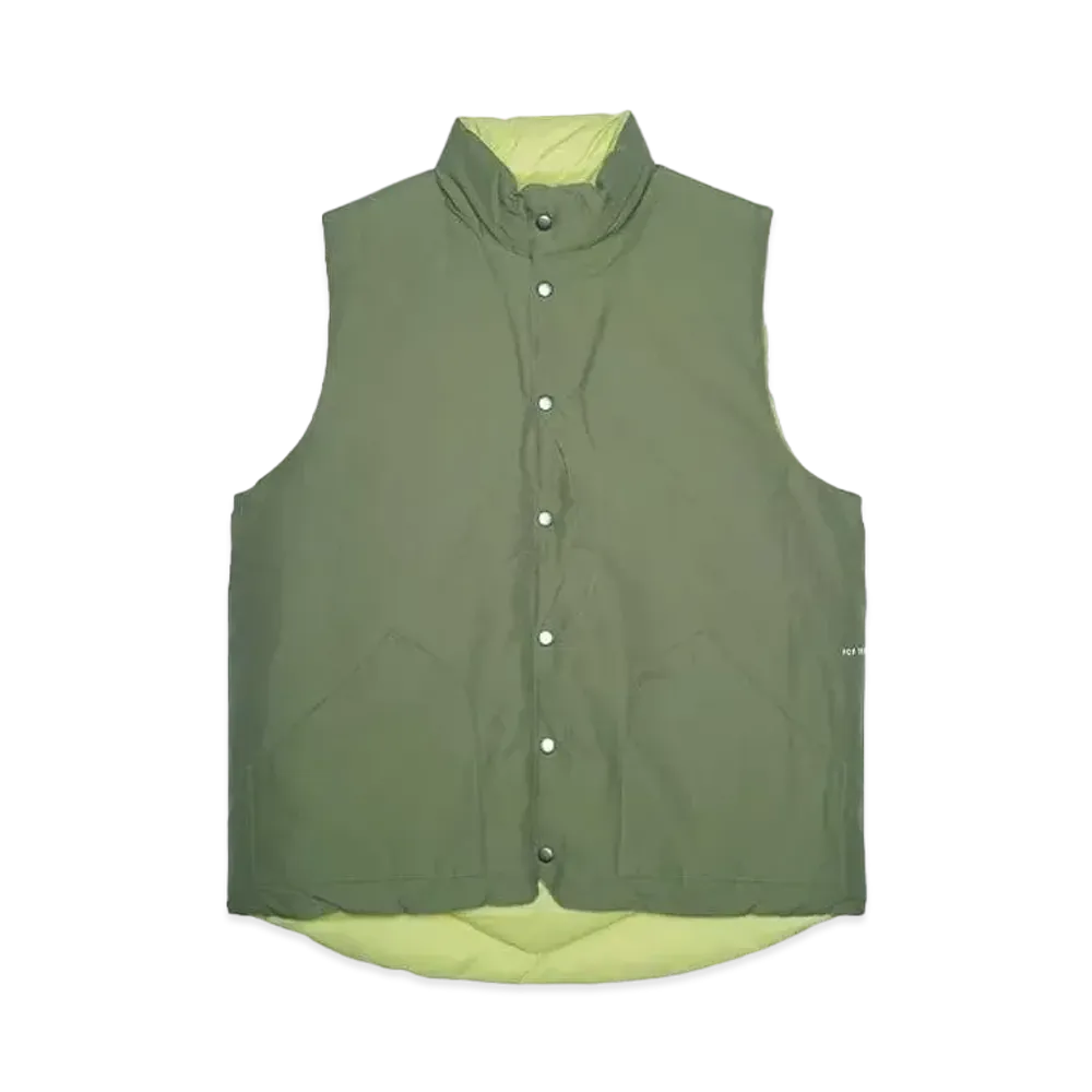 POP TRADING COMPANY quilted reversible vest "FOUR LEAF CLOVER"