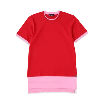 mastermind WORLD Layered Tee "Red Pink"