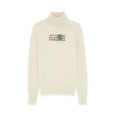MM6 Maison Margiela Women's Wool Turtleneck "White"