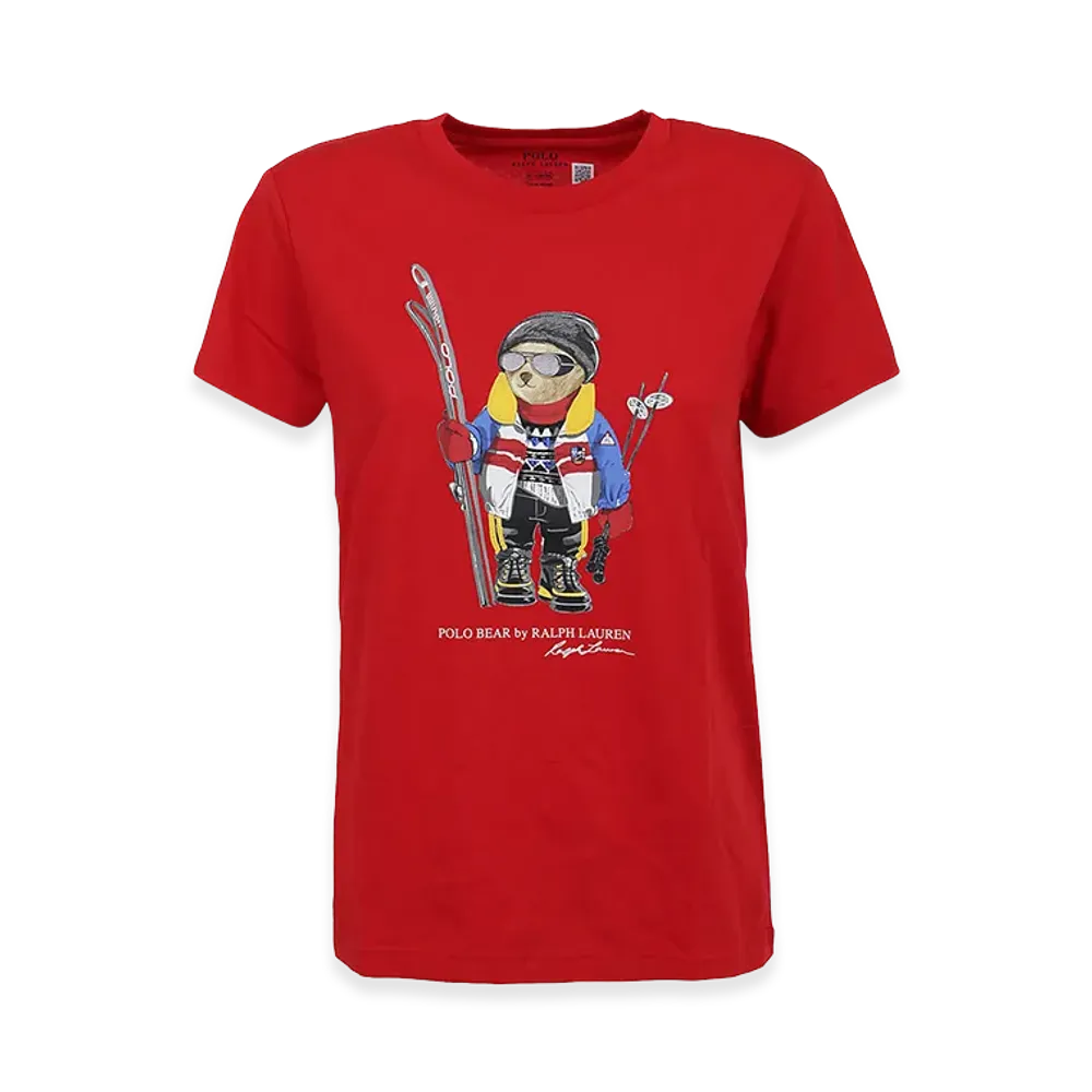 Polo Ralph Lauren Women's Ski Bear Logo Printed T-Shirt "Red"