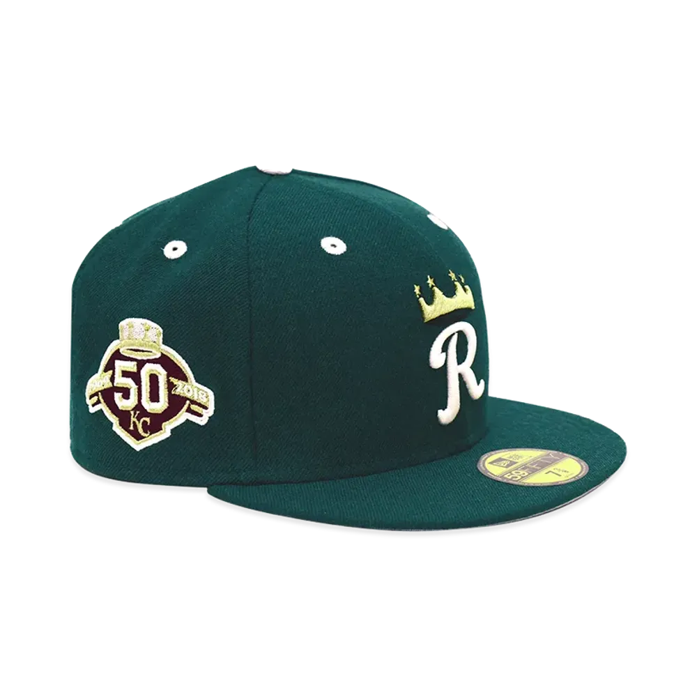 NEW ERA x THE CAP 59Fifty Heritage Gold Kansas City Royals "Dark Green"