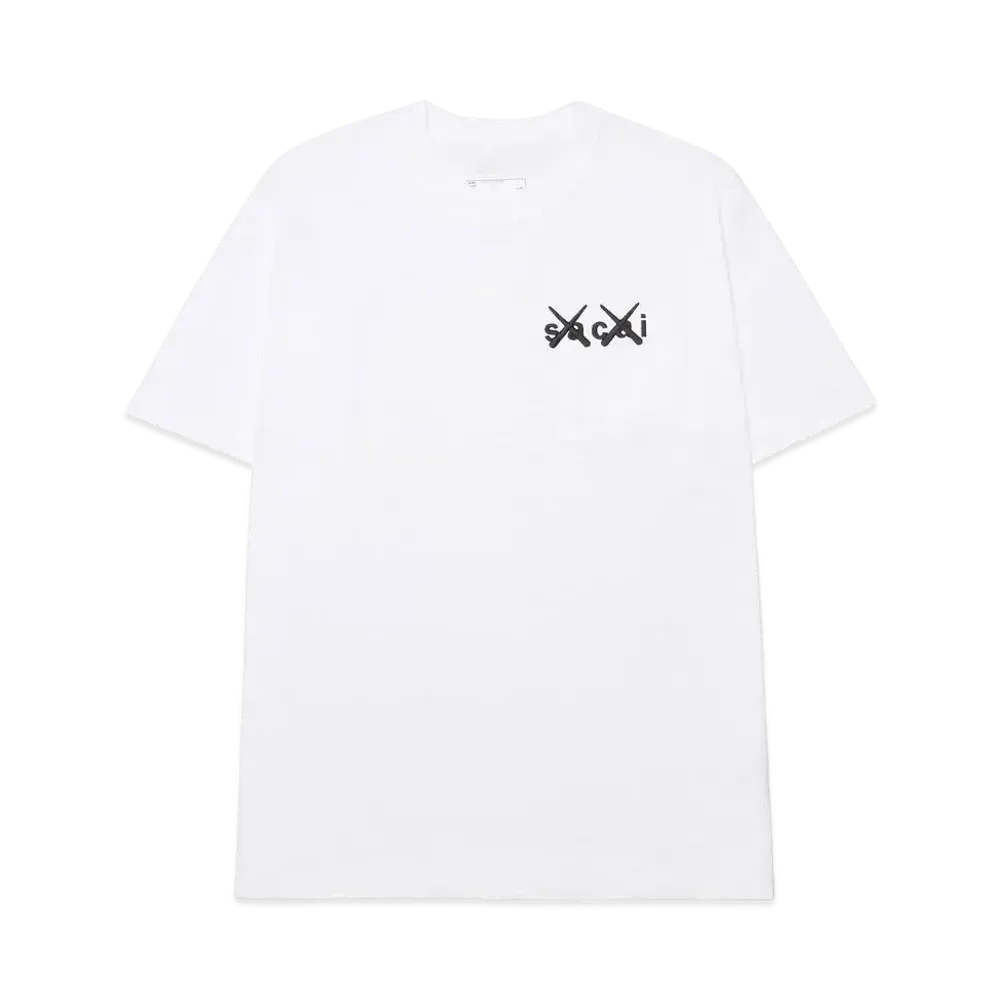 sacai KAWS Embroidery T-Shirt "White Black"