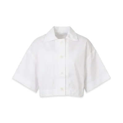 PATOU Women's Wave Cropped Shirt "White"