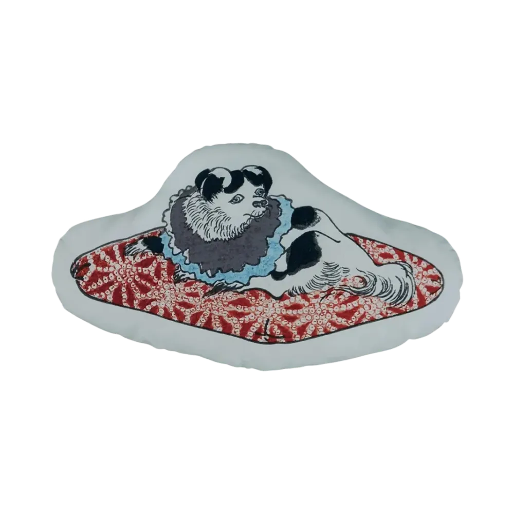 BANDAI "Ichiban Kuji" -Utagawa School- C Prize Ke no Nikomono Cushion Japanese Chin