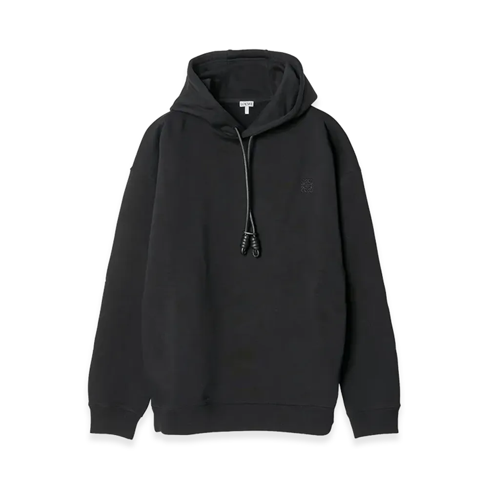 LOEWE Men's Relaxed Fit Hoodie in Cotton "Black"