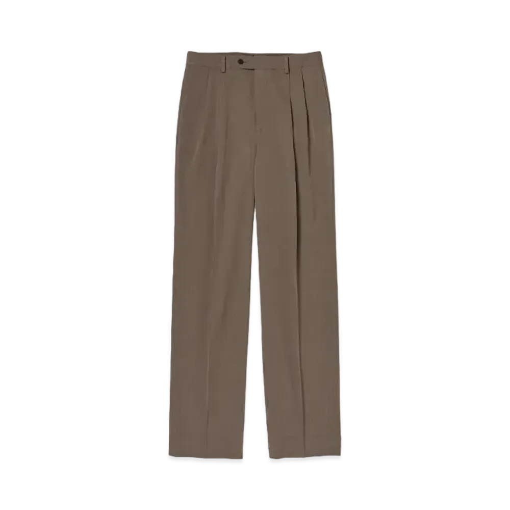 AURALEE Light Wool Max Gabardine Two-Tuck Slacks "Top Brown"