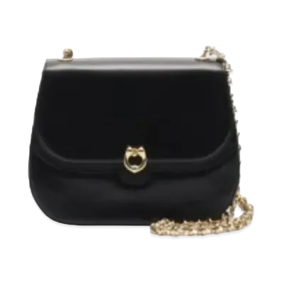 GUCCI Shiny Crocodile Chain Shoulder Bag "Black"