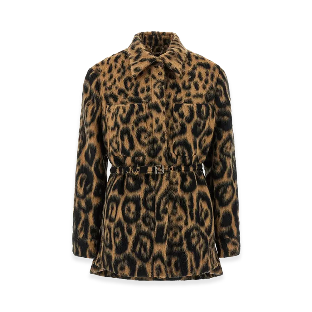 FENDI Women's Animalier Coat "Brown"