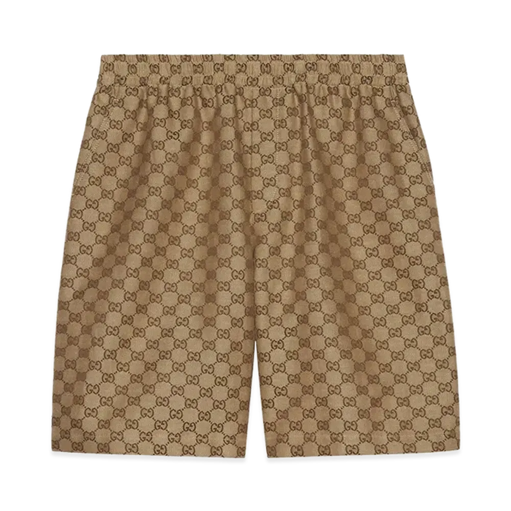 GUCCI 'GG Supreme' Bermuda Shorts - 'Gucci Lido' Line "Printed"