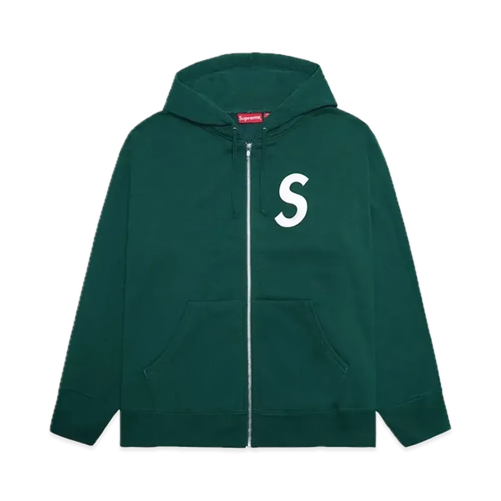 Supreme S Logo Zip Up Hooded Sweatshirt "Dark Green" (23FW)