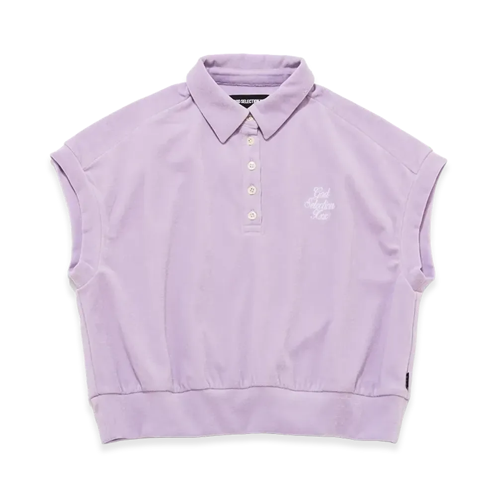 GOD SELECTION XXX Women's Script Logo Pile Polo Shirt GXL-S26-CS-08 "Purple"