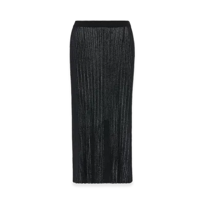 Maison Margiela Women's Gonna Midi In Maglia A Coste "Black"