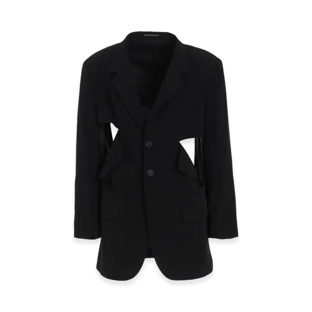 Yohji Yamamoto POUR HOMME Ta Tuxedo Cut-Off Open Jacket "Black"