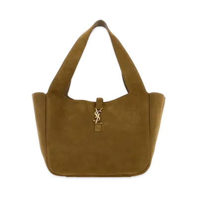 Saint Laurent Women's Biscuit Suede Leather Le 5 A 7 Bea Shoppong Bag "Camel"