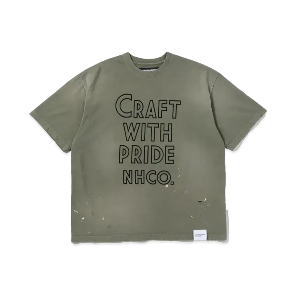 NEIGHBORHOOD Damage Crewneck SS "Olive Drab"