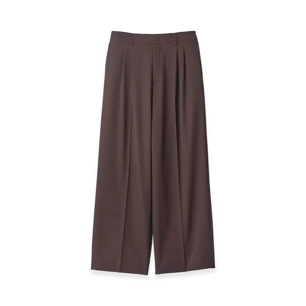 ssstein Easy Long Wide Trousers "Dark Brown"