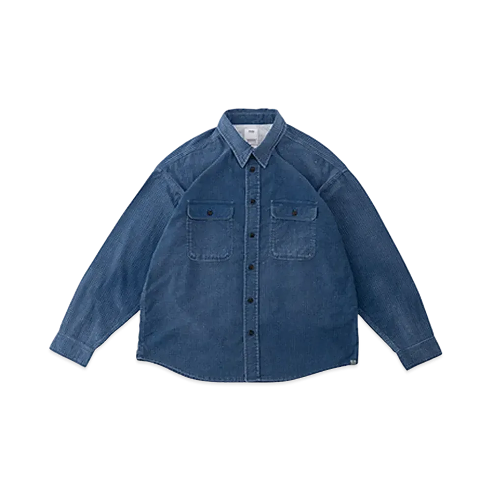visvim LUMBER KHADI CHECK L/S DMGD "Blue"