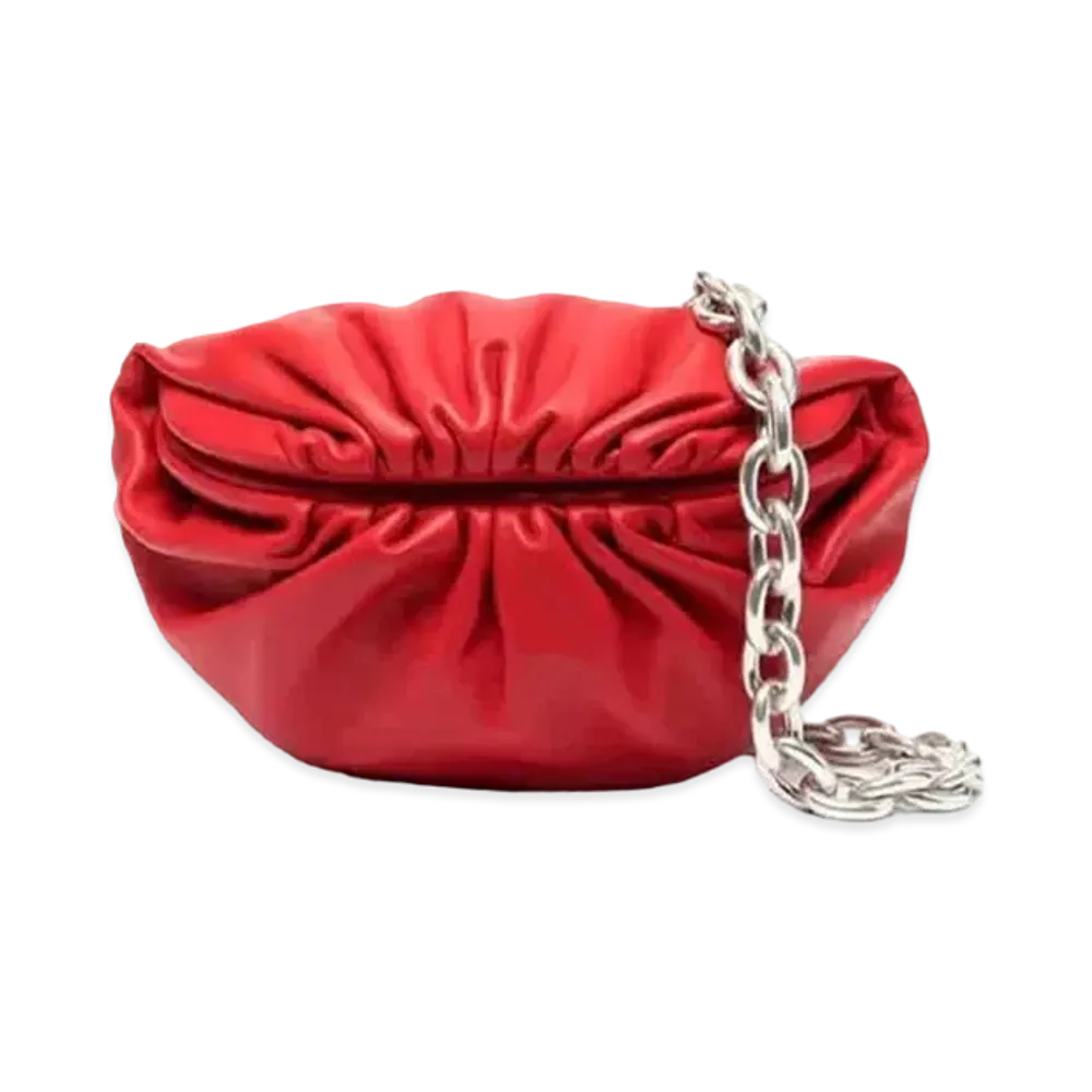 Bottega Veneta The Pouch Mini Chain Belt "Red"