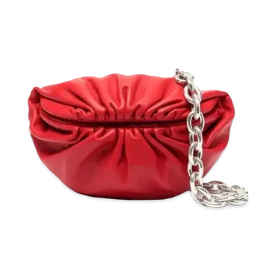 Bottega Veneta The Pouch Mini Chain Belt "Red"