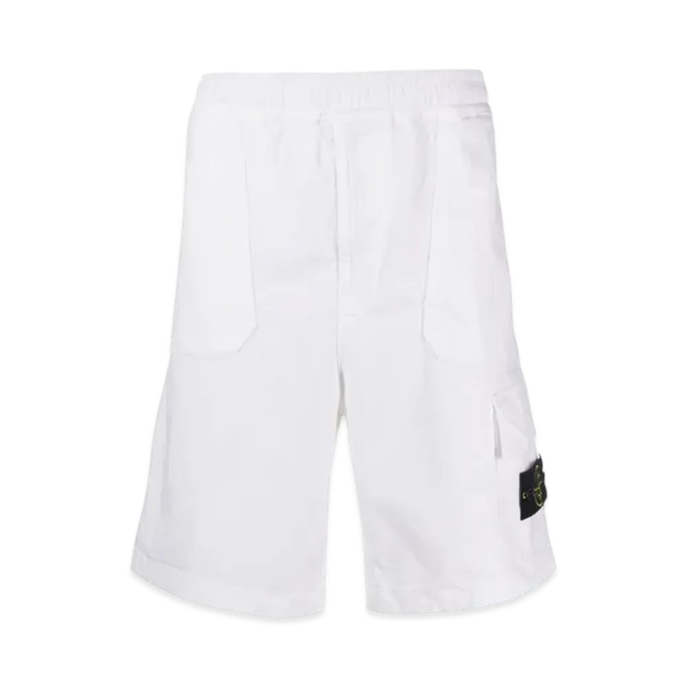Stone Island L0904 Old Treatment Cargo Bermuda Shorts - 23SS "White"