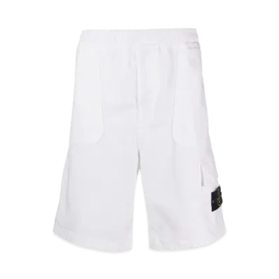 Stone Island L0904 Old Treatment Cargo Bermuda Shorts - 23SS "White"
