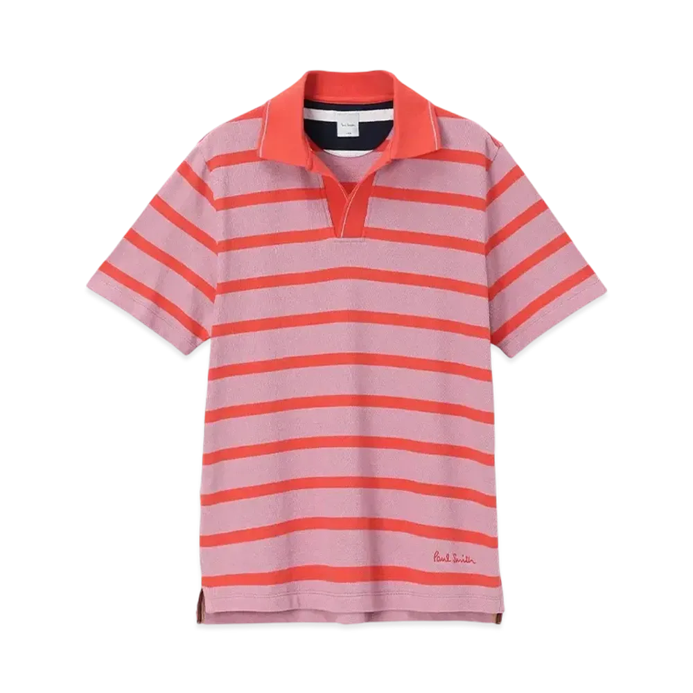 Paul Smith Marine Stripe Skipper Polo Shirt "Pink"