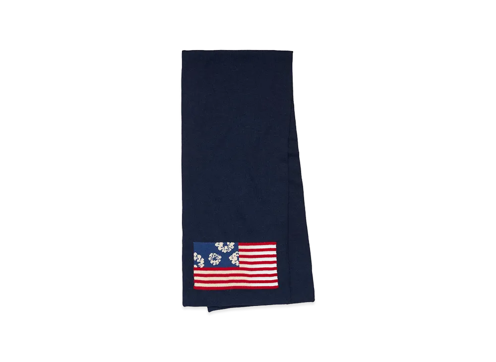 DENIM TEARS Pan-African Wreath Flag Scarf "Navy"