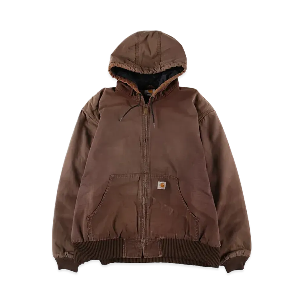 Carhartt Wip Quilted Liner Duck Hooded Jacket "Dark Brown"