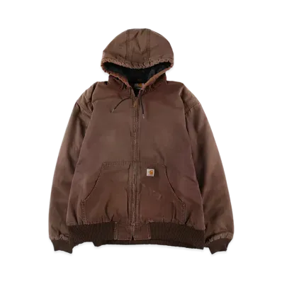 Carhartt Wip Quilted Liner Duck Hooded Jacket "Dark Brown"