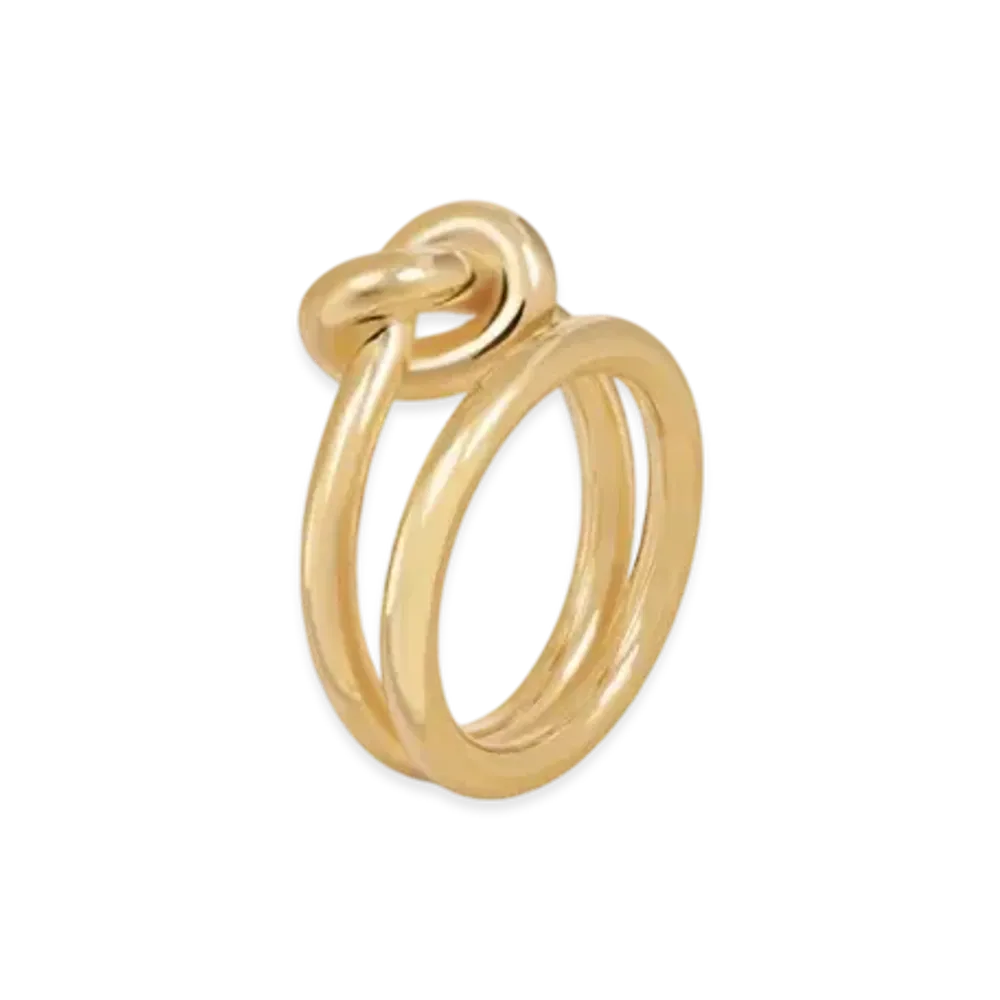 CELINE Knot Double Ring in Brass "Gold"