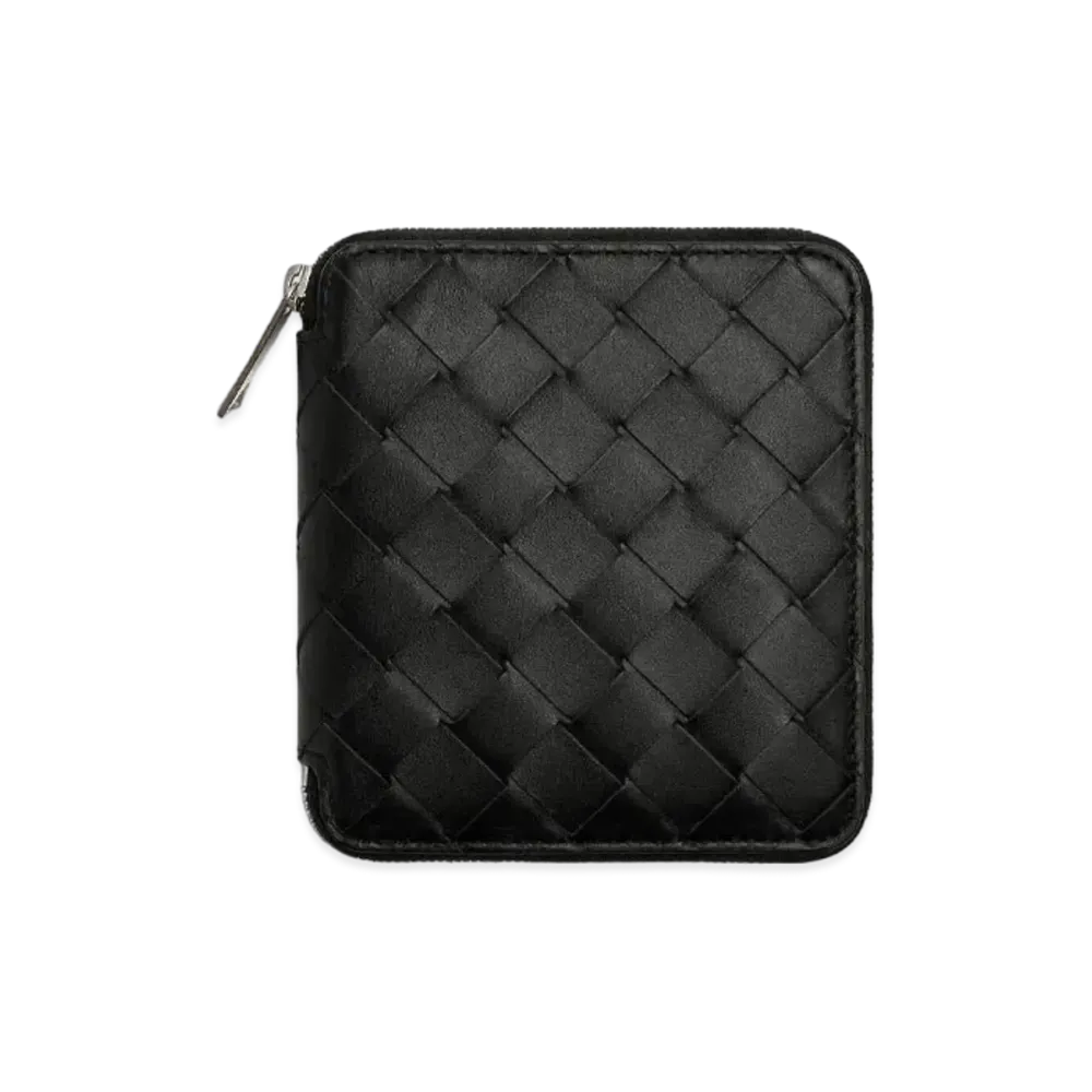 Bottega Veneta Compact Zip Around Wallet "Black"