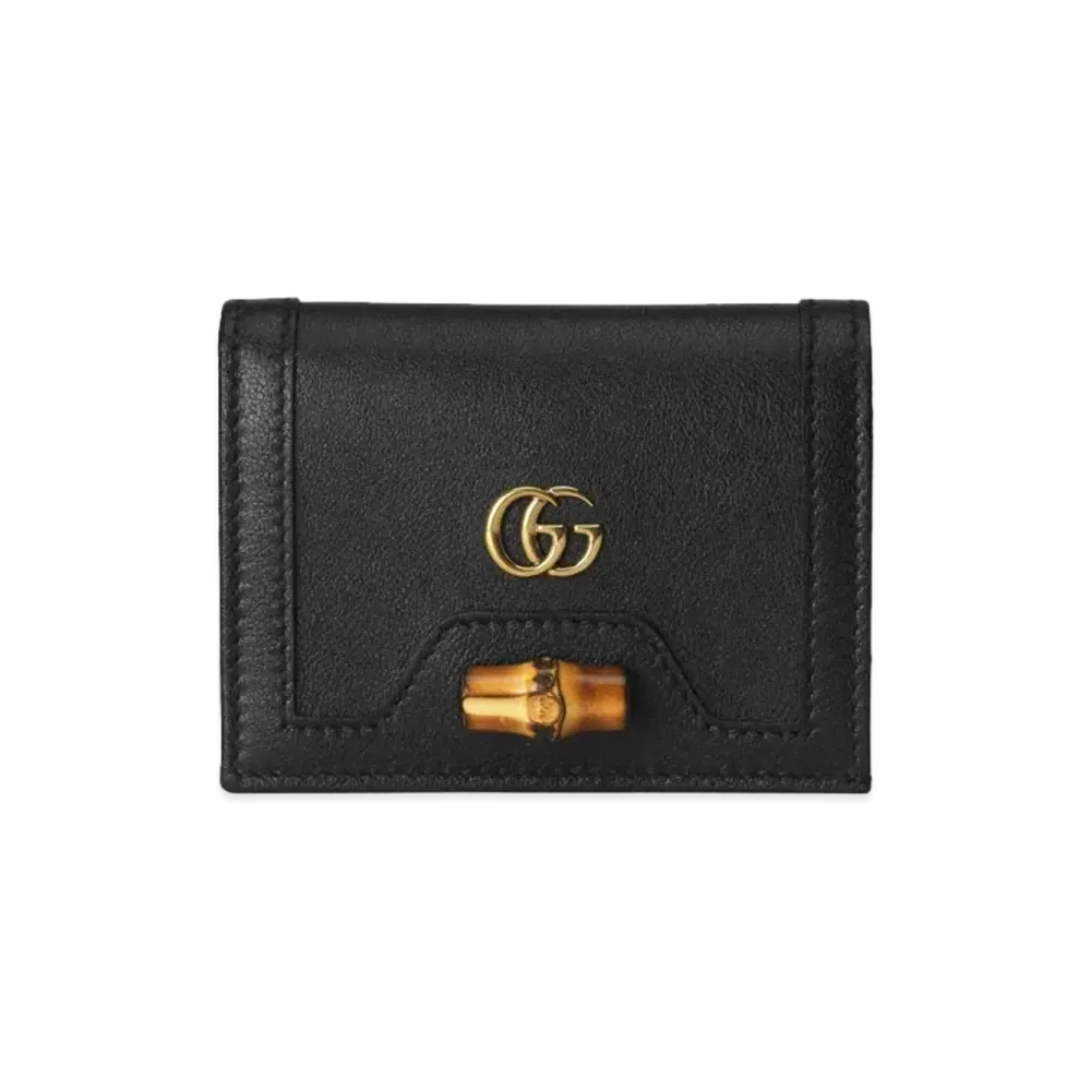 GUCCI Bamboo Card Case Wallet "Black"
