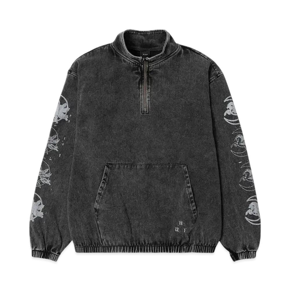 HUF Pegasus Half Zip Top "Black"