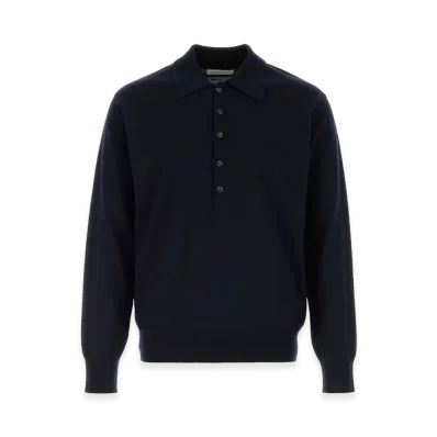 DRIES VAN NOTEN Long Sleeve Polo Shirt "Blue"