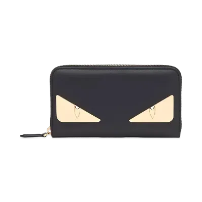 FENDI Ziparound Long Wallet Leather Wallet "Black"