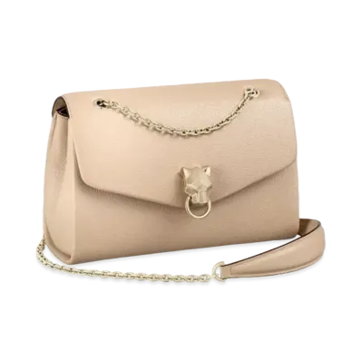 Cartier Small Model Chain Bag, Panthere de Cartier "Light Beige"