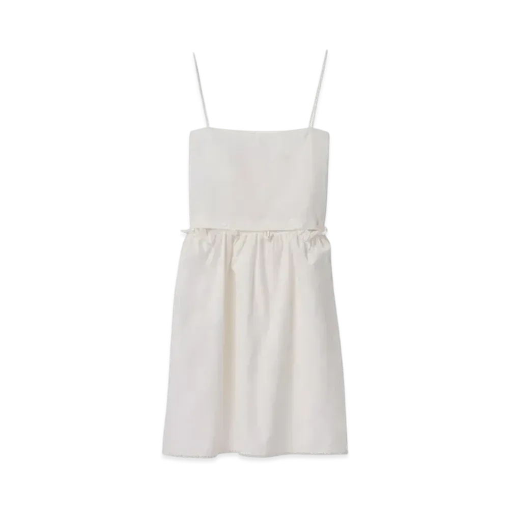 MIUMIU Women's Slubbed Poplin Dress "White"