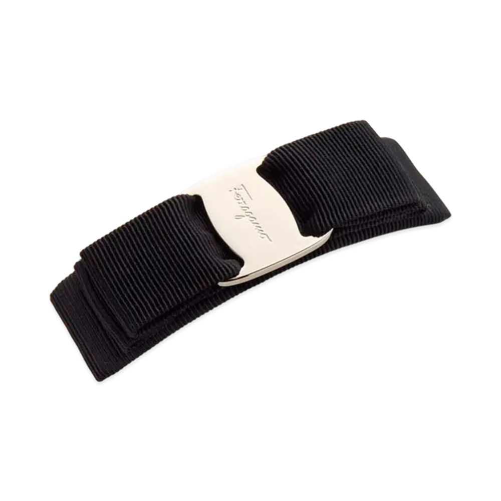 Salvatore Ferragamo Ribbon Hair Clip "Black/Gold"