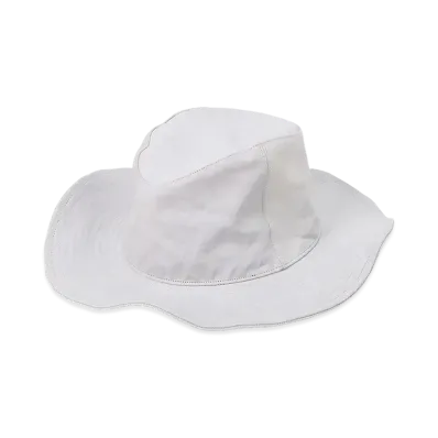 Yohji Yamamoto POUR HOMME Backlash Calf Skin Ten-Gallon Hat "White"