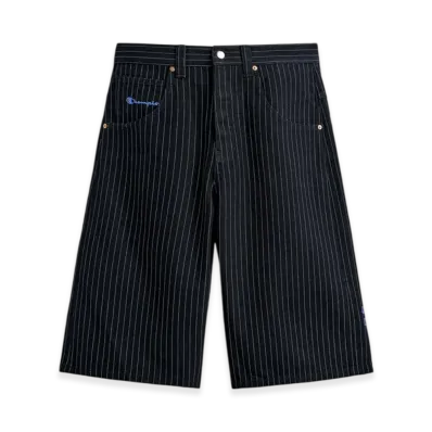 ZARA x CHAMPION Striped Baggy Fit Bermuda Shorts "Blue"
