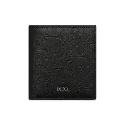 Dior Vertical Bifold Wallet Dior Gravity Leather and Smooth Calfskin "Black"
