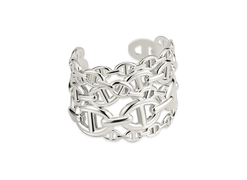 Hermes Chaine D'ancre Enchainee Bracelet Very Large Model "Silver"