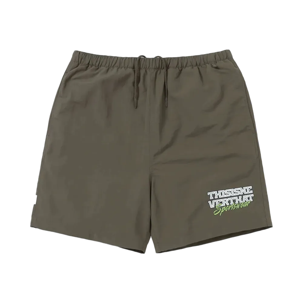 thisisneverthat Big Logo Nylon Shorts "Brown"