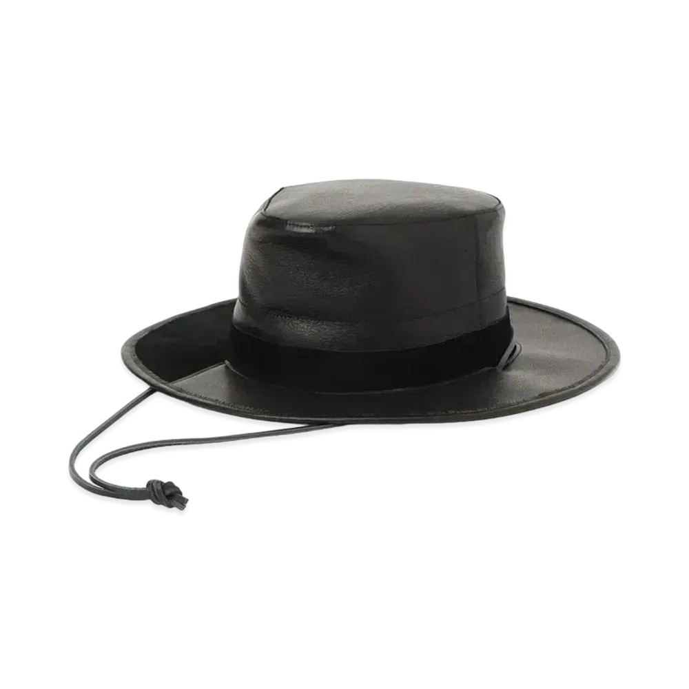 Wildside Yohji Yamamoto x Tetsuya Ishikawa Cow Leather Hat "Black"