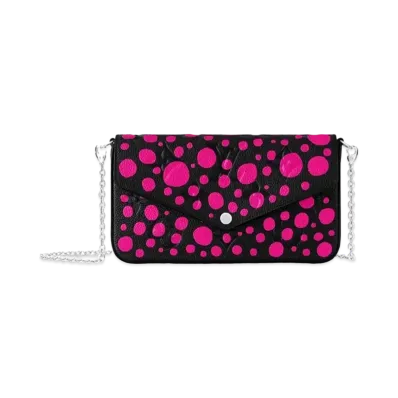 Louis Vuitton x Yayoi Kusama Felicie Pochette Monogram Empreinte Leather Infinity Dots "Noir/Fuchsia"